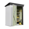 5x3_metal_shed_with_floor_frame_white_main Patiowell 5x3 Metal Shed with Floor Frame, White