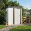 5x3_metal_shed_with_floor_frame_white_scene Patiowell 5x3 Metal Shed with Floor Frame, White
