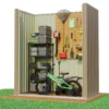 product-5x3-metal-shed-brown-internal-storage-img Patiowell 5x3 Metal Shed with Sloped Roof and Lockable Door (Brown)