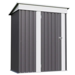 Patiowell 5x3 Metal Shed with Sloped Roof and Lockable Door (Gray)